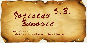 Vojislav Bunović vizit kartica